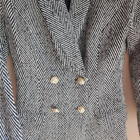 Double breasted striped wool coat - Picture 8 of 10